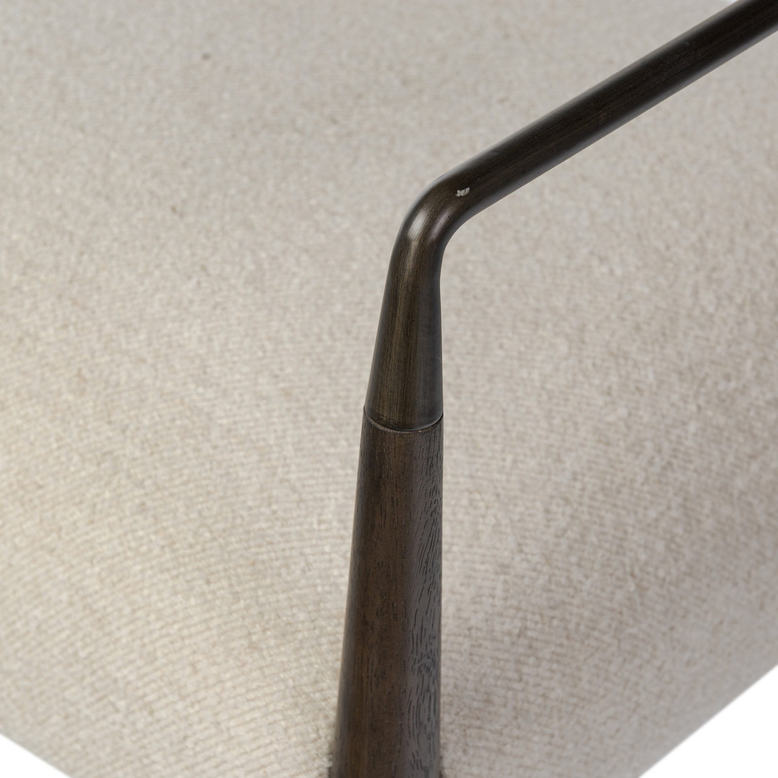 Damari Upholstered Arm Chair, Charter Oatmeal, Sierra Brown/Aged Bronze