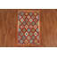 Tapis oriental orange en laine Kilim 3 x 5