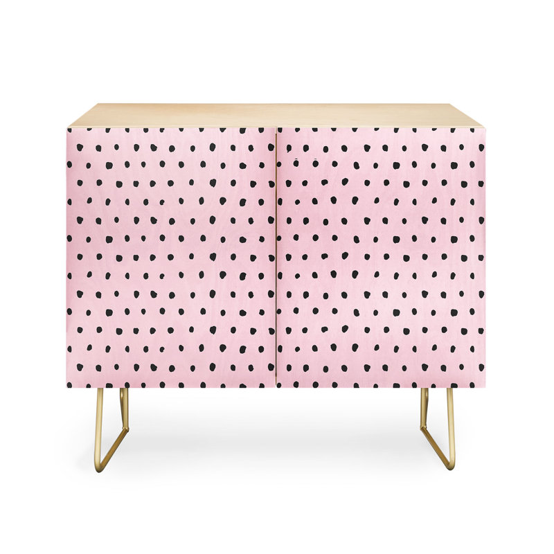 Crédence à 2 portes Ninola Design Artsy, Bouleau / rose / noir