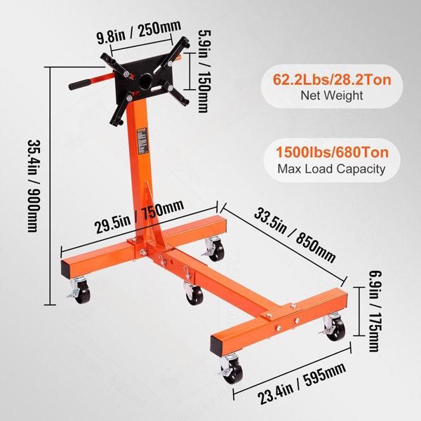 Jiafan Engine Stand, 1500 Lbs (3/4 Tonne) Rotating Engine Motor Stand ...