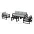 Ensemble de conversation modulaire 6 pièces avec cadre noir Patio