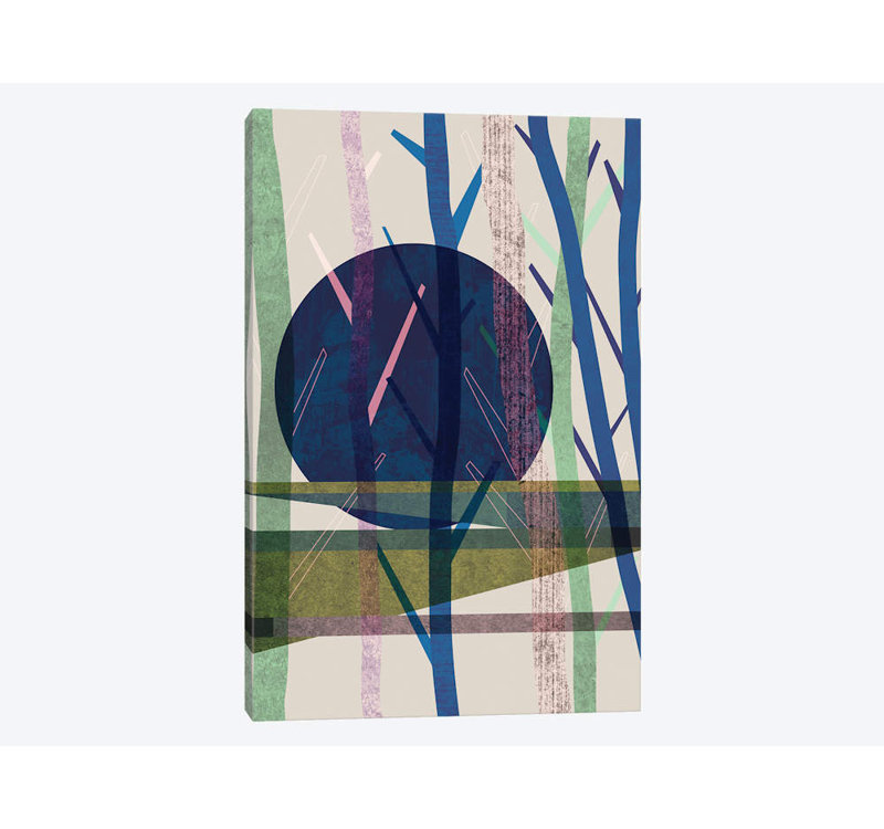 « blue moon » par flatowl, impression sur toile, Papier d'art encadré noir, Blanc, H 32 po x l 24 po x P 1 po