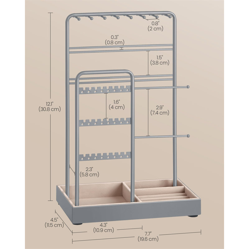 Jewellery Stand +, Grey