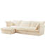Comfy Cloud, 3 places, velours côtelé crème, siège profond avec option luxueuse pour la maison, coussin-1112924907