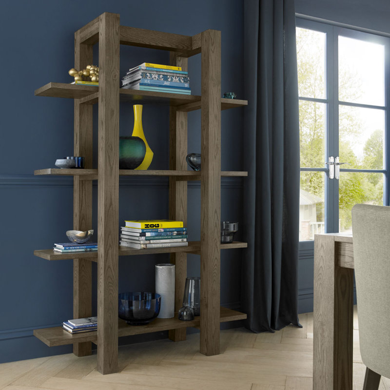 Bowenfels 180 cm H x 120 cm W Floating Bookcase, Dark Oak