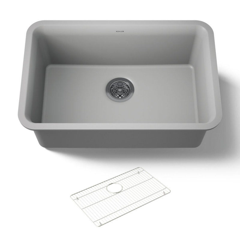Cairn® Neoroc 27-1/2" x 18-5/16" x 9-1/2" Undermount Kitchen Sink, Matte Gray