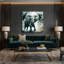 Faune, forêt, éléphant africain, art mural sur toile verte-406941281
