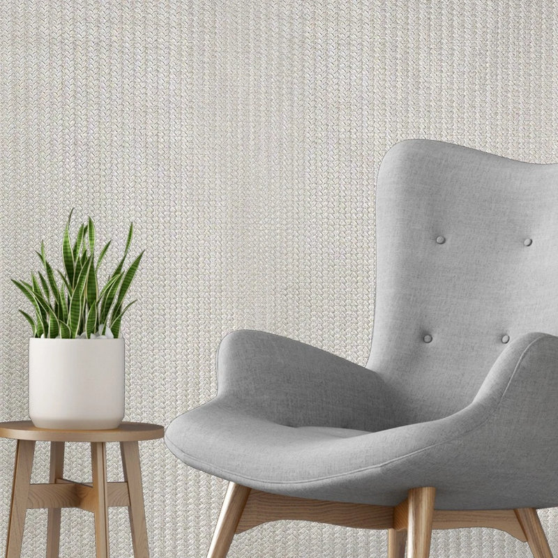 Papier peint texturé texturé en bambou gaufré beige et taupe