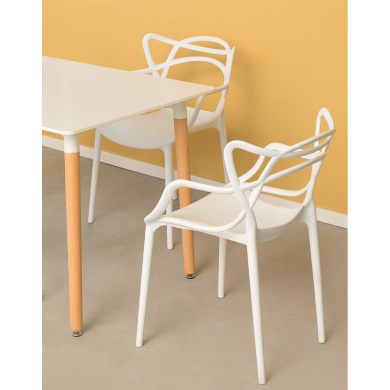 Davida 16'' H Stacking Armchair, White