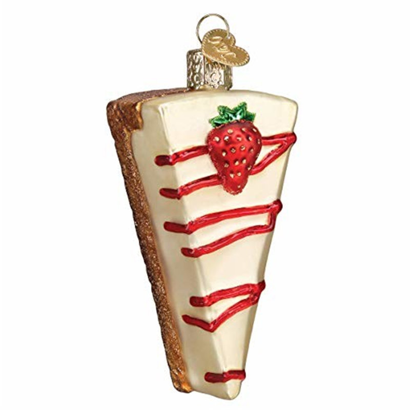 Ornement de Noël en verre soufflé Old World pour arbre de Noël, gâteau au fromage