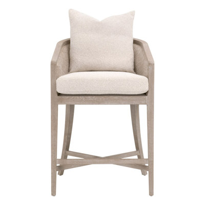 Mcguire White Fabric Counter Stool