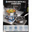 Ensemble de 3 casseroles avec couvercles, revêtement antiadhésif en céramique sur acier inoxydable, compatible avec toutes les plaques de cuisson.