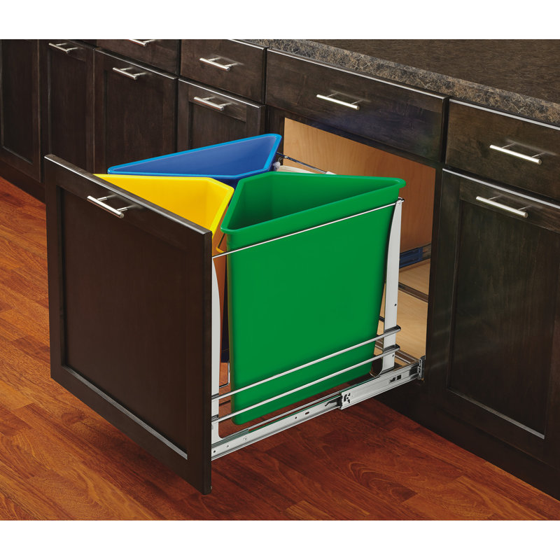 Rev-A-Shelf Multi-Container Pull Out Multi-Container Waste/Recycling System, Multi-Color