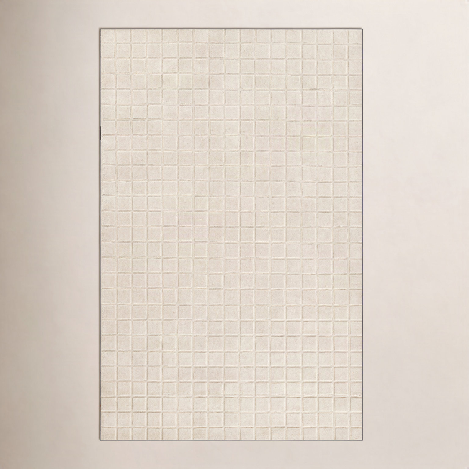 Meile Ivory Hand-Loomed Geometric Wool Rug, Rectangle 7'10" x 10'
