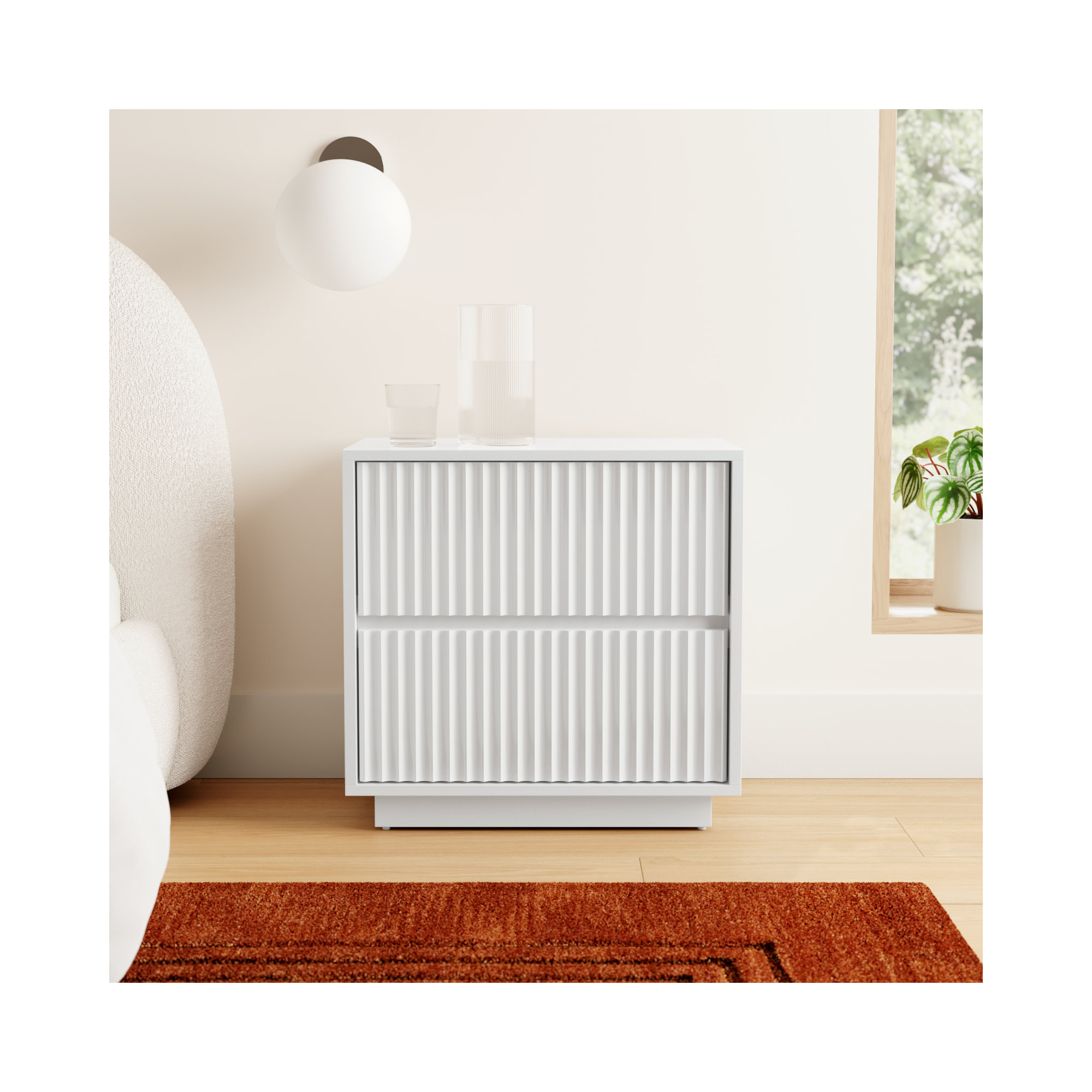 Paloma 2 - Drawer Nightstand, White
