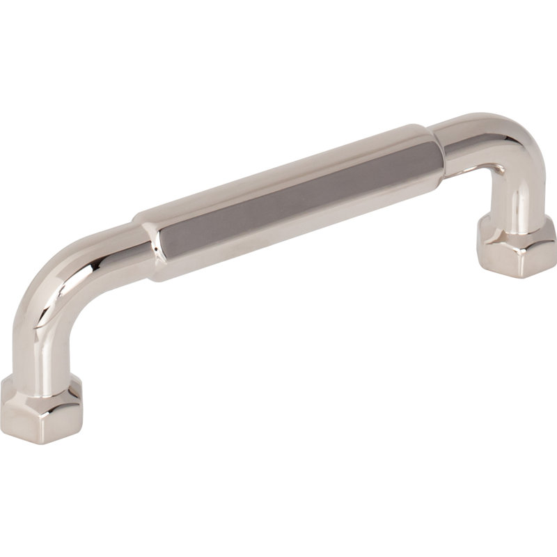 Dustin Bar Pull, Polished Nickel, 3 3/4" Center To Center
