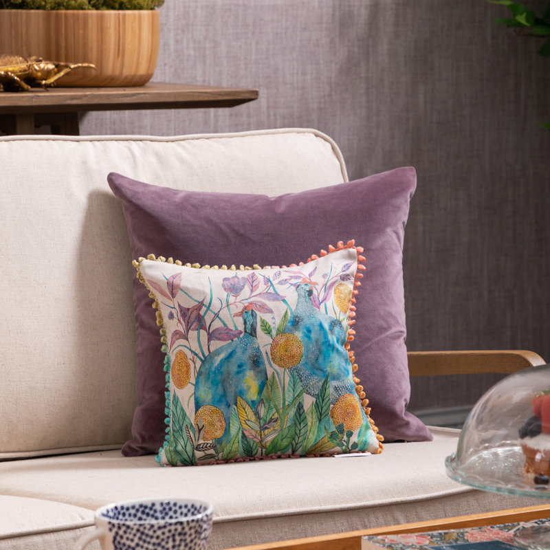 Tilda Floral Square Throw Cushion, 30cm x 30cm, Cream