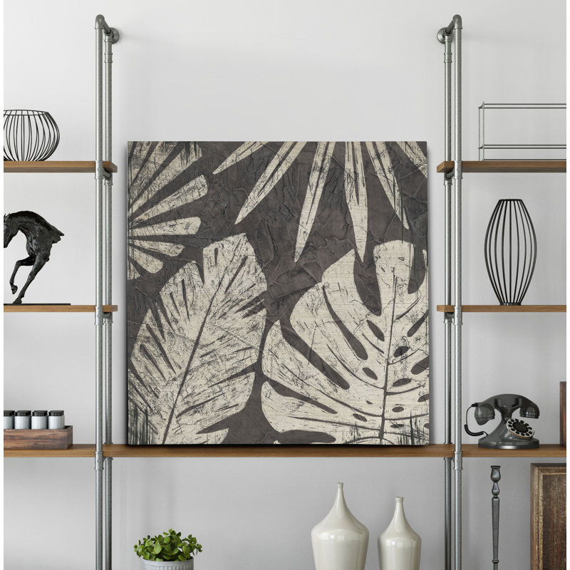 « tribal palms i », peinture, H 24 po x l 24 po x P 1,5 po, Toile tendue