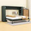 Lit escamotable double avec canapé, quatre tablettes de rangement et station de charge-1238822797