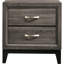 Table de chevet 2 tiroirs Grey Oak