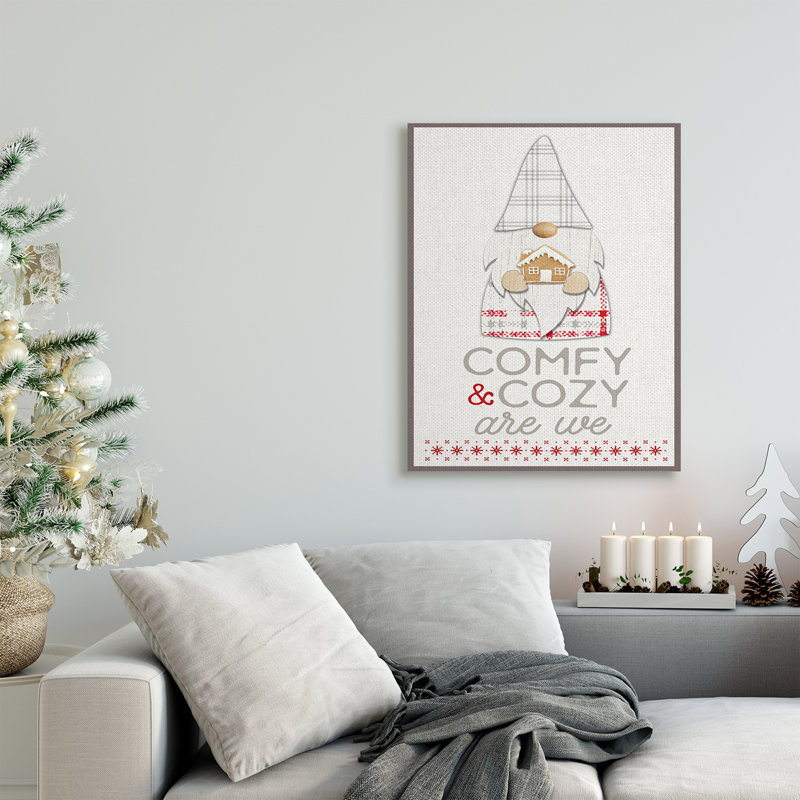 Gnome de Noël à carreaux rouge confortable et confortable, H 30 po x l 24 po, Toile tendue