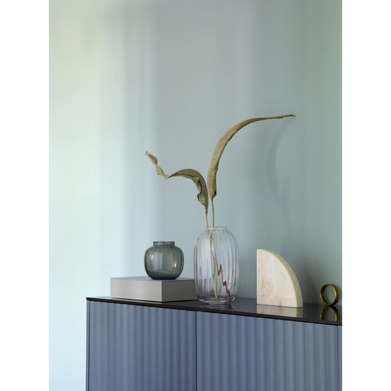 Primula Handmade Glass Table Vase, Clear, 10" H x 6.1" W x 6.1" D