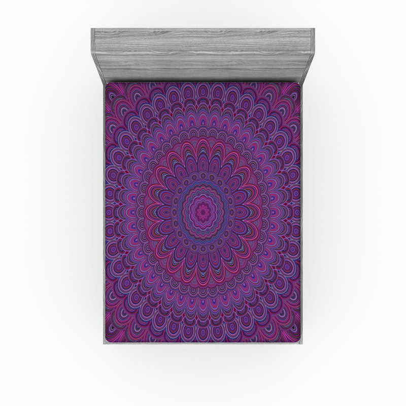 Drap-housse orange Ambesonne, Mauve oriental, Drap-housse de taille double