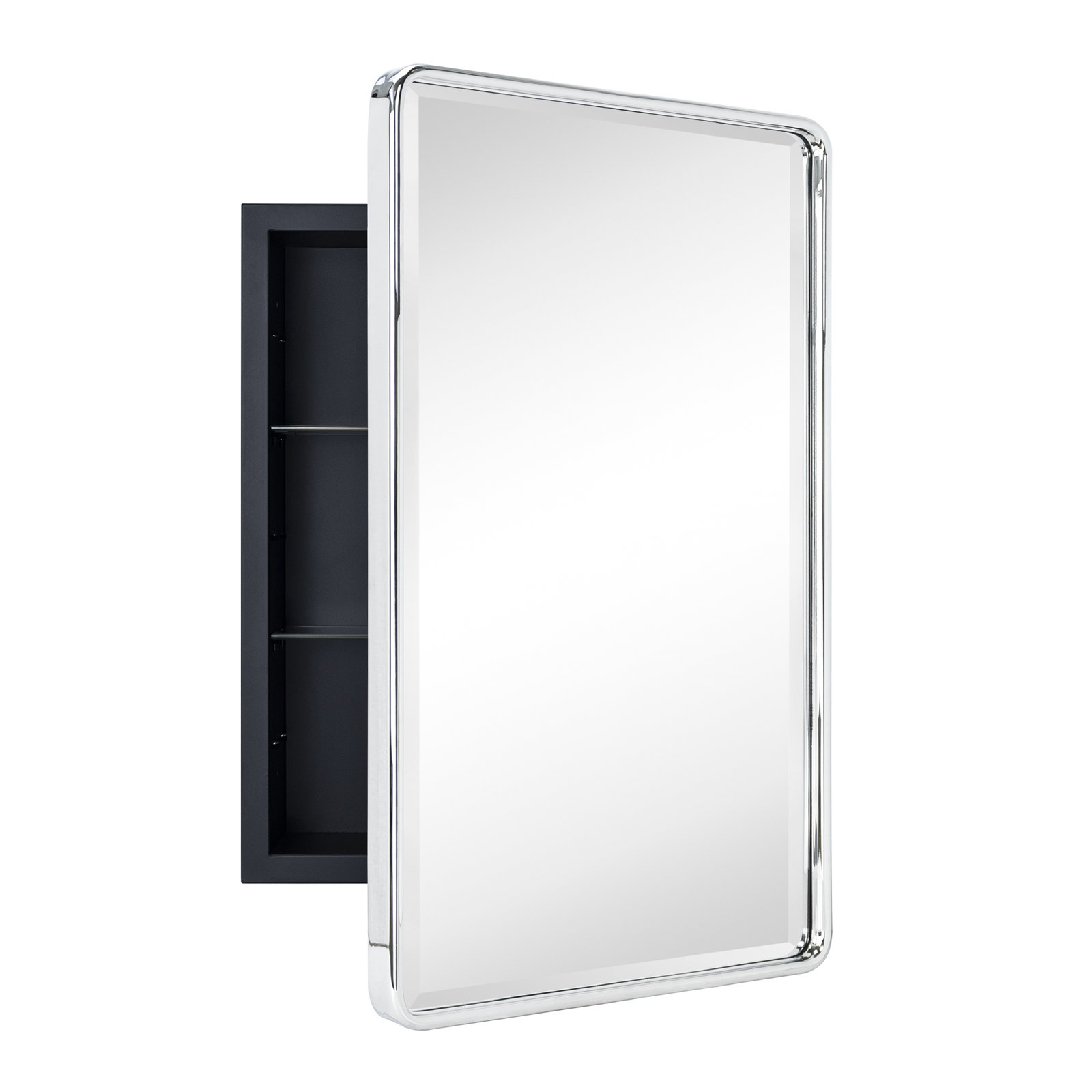 Recessed Medicine Cabinet, Chrome, 24" H x 16" W