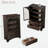 Glass Door Display Case Storage Cabinet With 2 Drawers And Adjustable Shelves-1723112003