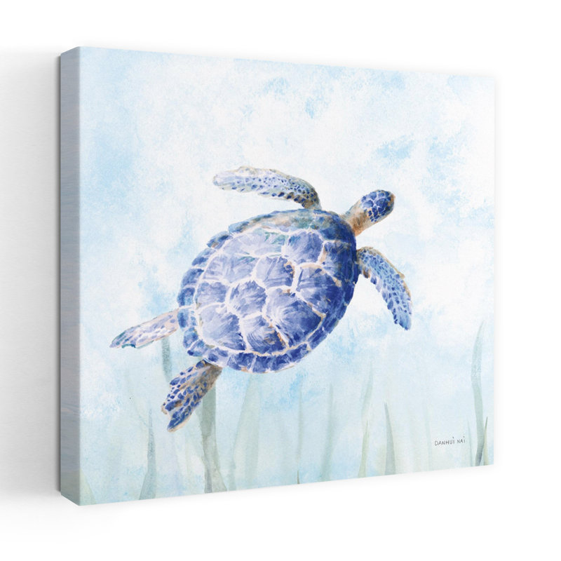 Art de la tortue côtière sous-marine avec animaux, H 18 po x l 18 po