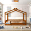 Structure de lit double en bois pleine grandeur avec clôture-124917447-124917444