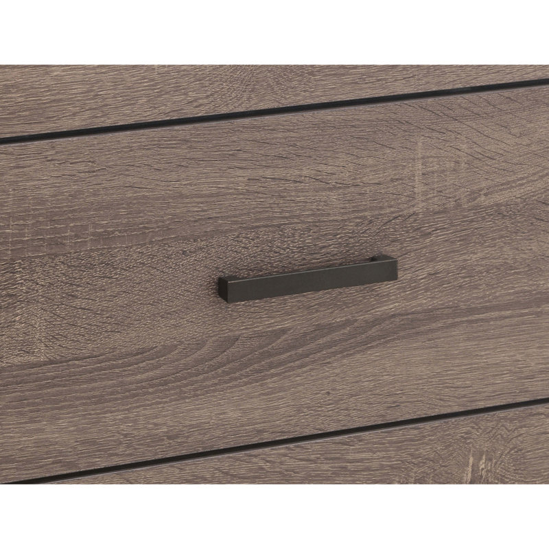 Table de chevet à deux tiroirs en chêne, 60 cm de hauteur, 54 cm de largeur, style rustique. Table de chevet haute et moderne de forme rectangulaire pour chambre à coucher.