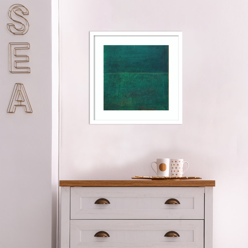 Green Zen I by Jodi Fuchs, White Framed Paper, 41.12" H x 41.12" W x 0.88" D