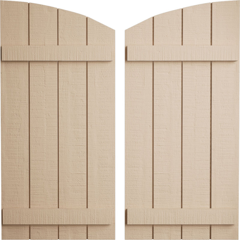 Timberthane à quatre planches jointes avec lattes elliptiques (par paire), Texture cèdre brut / brun clair apprêté, 22"