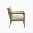 Ivory Polyester Armchair with 4 Legs