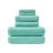 6-Piece 100% Cotton Quick Dry Diagonal Ribbed 6Pcs Towel Set, Turquoise