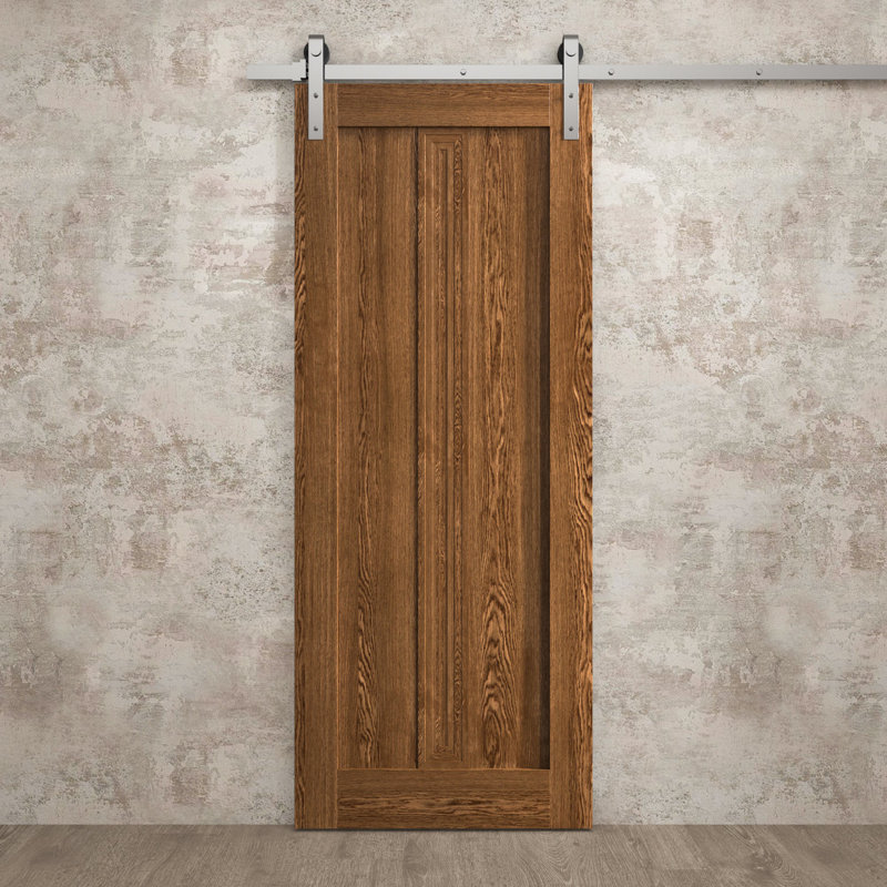 Porte de grange moderne | Ego 5006 | Ensemble de quincaillerie lourde Silver Rail Track | Portes intérieures solides