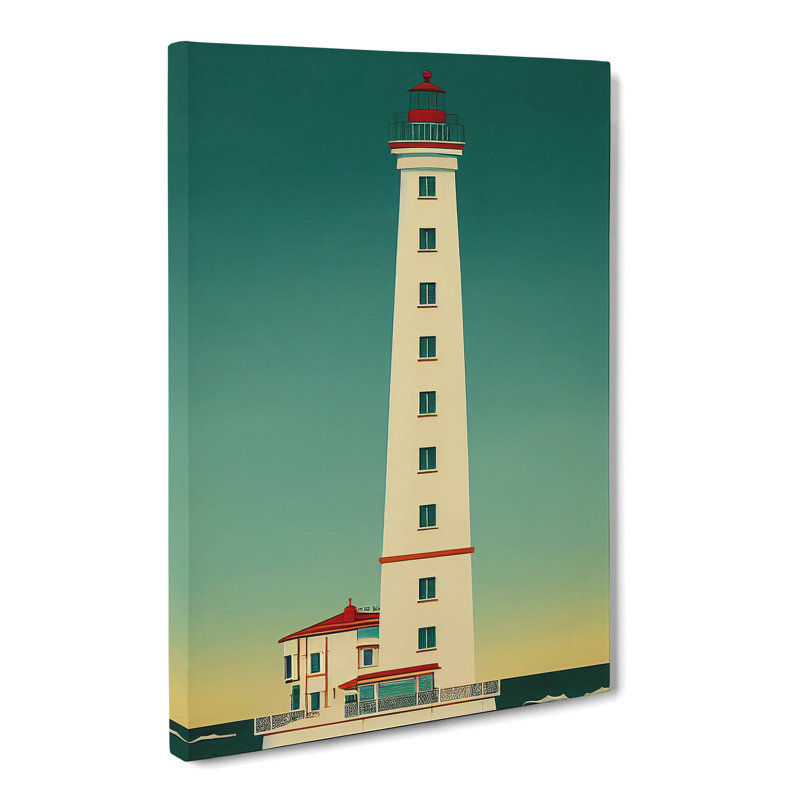 CAN-V0523-1345X Lighthouse Deco Style - Wrapped Canvas Print, 50cm H x 35cm W x 3cm D