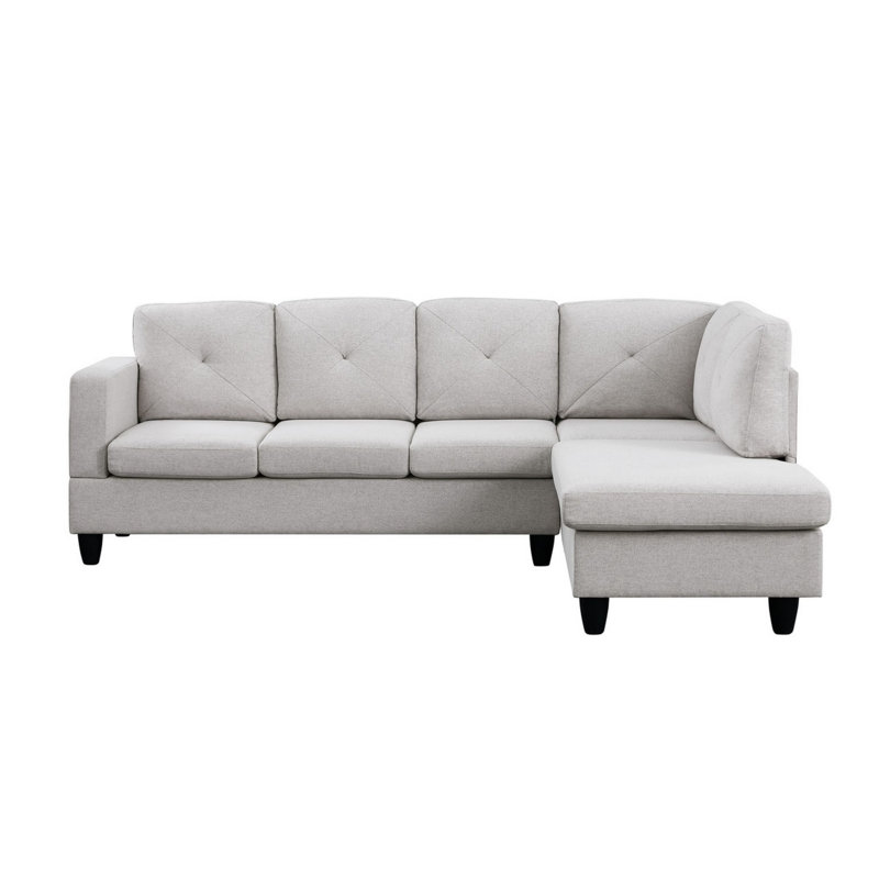 Arsalan 2 - Piece Upholstered Sectional, Light Gray 100% Linen incorrect