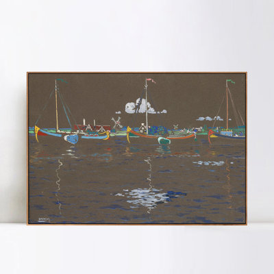 Reproduction d'art giclée sur toile encadrée «DIE Schiffe» par The Wassily Kandinsky Wall Art Living Office Home Decorations
