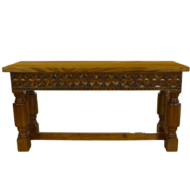 Console sculptée à la main avec plateau en bois de rose