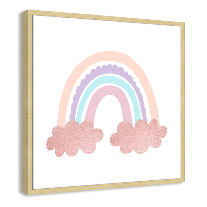 Arc-en-ciel 2, Cadre boîte champagne, H 27,5 po x l 27,5 po x P 1,19 po