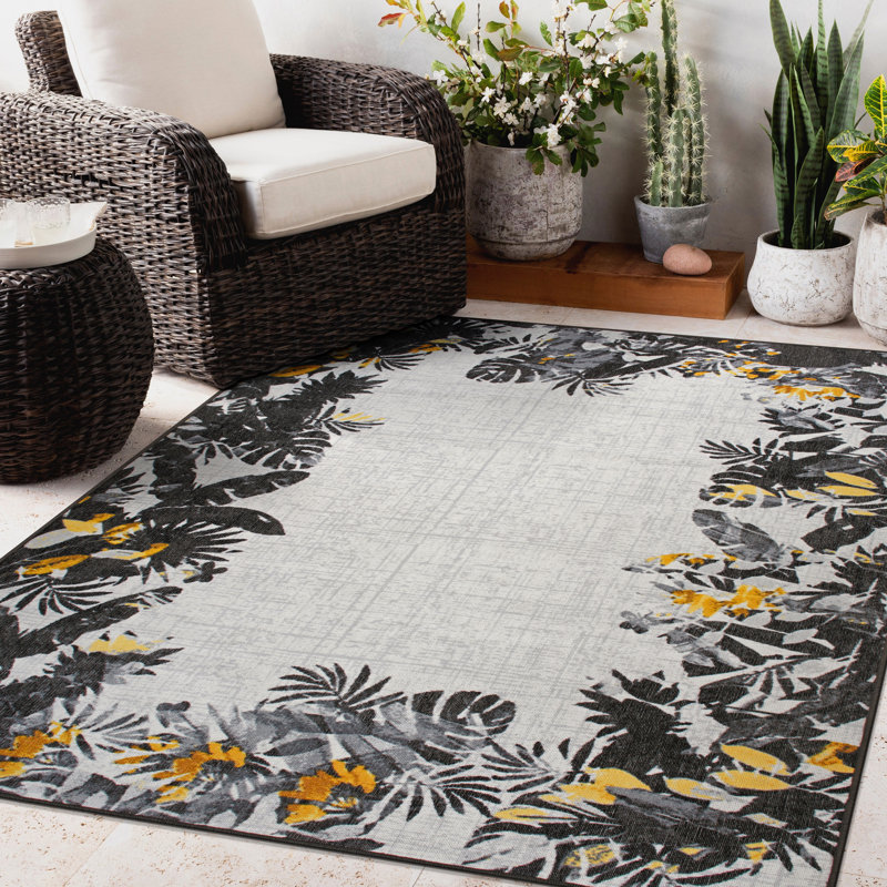 Tapis intérieur / extérieur en nylon tissé à la machine Jann, Rectangle 5 pi x 7 pi