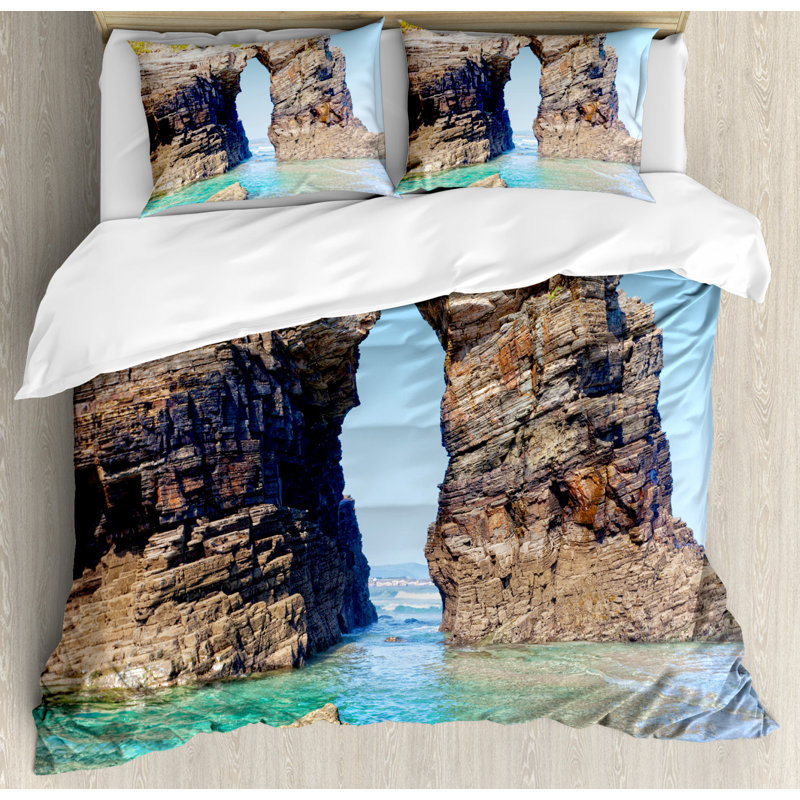 Coastal Polyester Duvet Cover, King Duvet Cover + 2 Shams