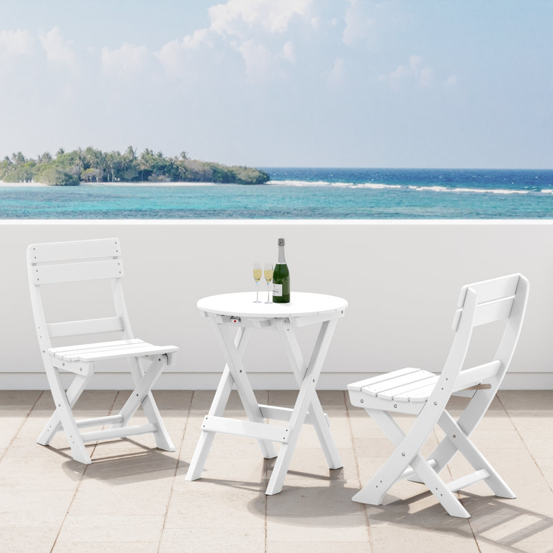 Laguna 3-Piece Folding Dining Set, White