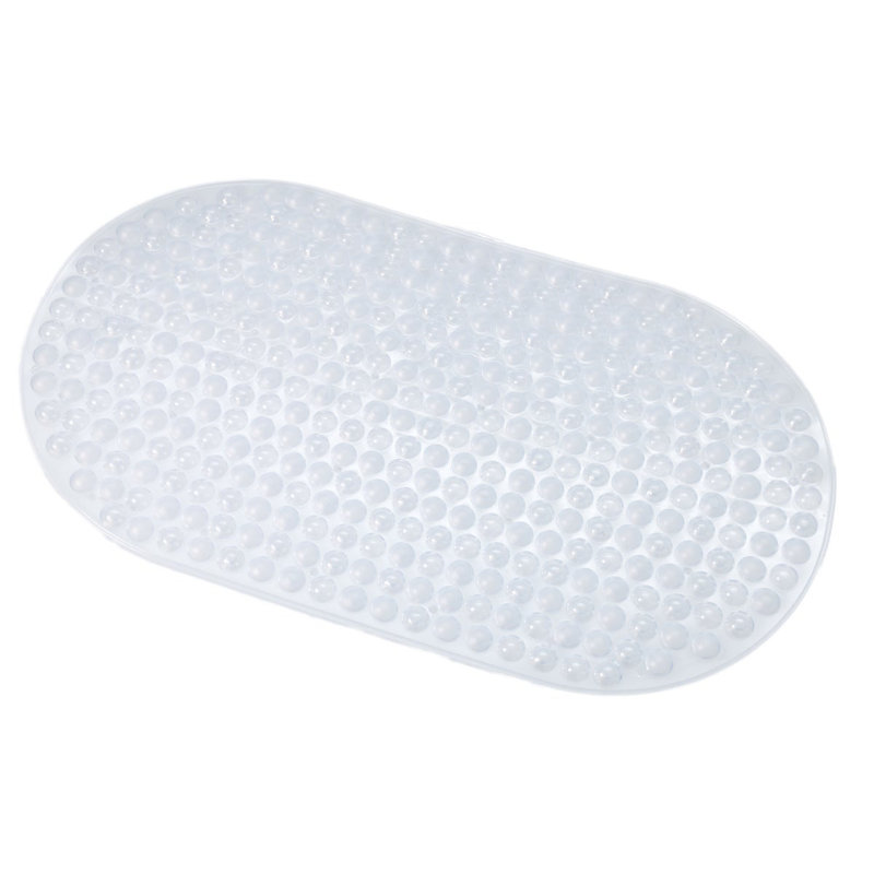15"x27" Non Skid Oval Bubble Bath Mat, Clear