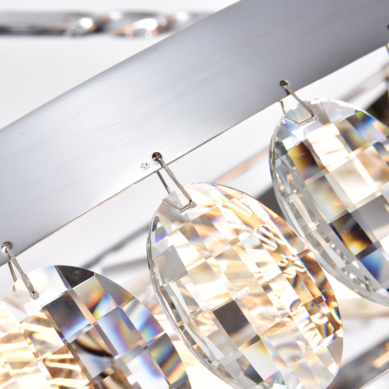 Lustre en cristal 7 niveaux Georglana, Chrome