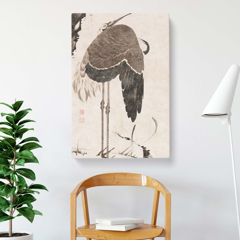 Crane by Ito Jakuchu - Wrapped Canvas, 60cm H x 40cm W x 3cm D