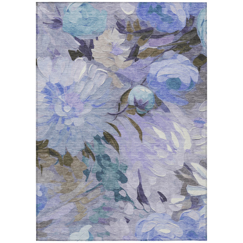 Machine Washable Indoor/Outdoor Howle ACN2264 Floral Rug, Rectangle 5' x 7'6"