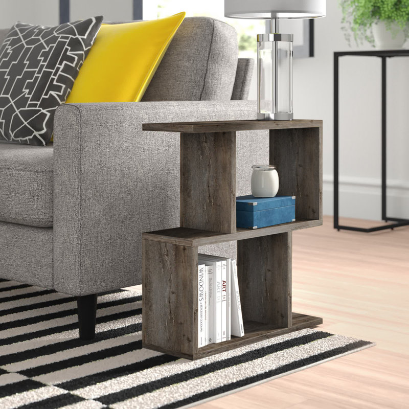 Floor Shelf End Table, Dark Coffee